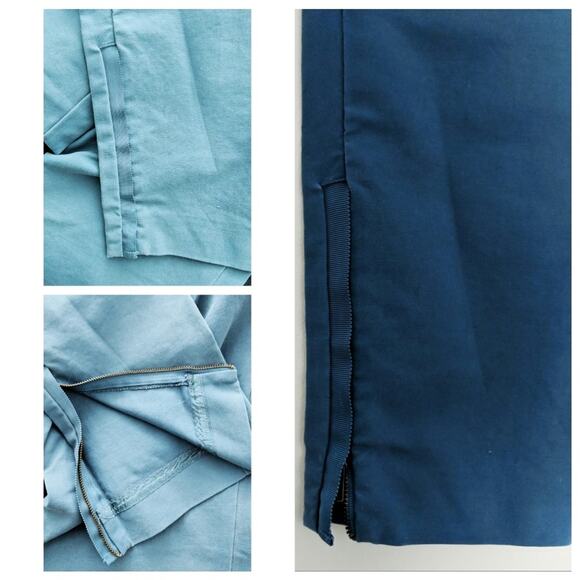 Cartonnier (Anthro) Charlie Pant Blue Cropped Ankle Zip 4 - Picture 4 of 8